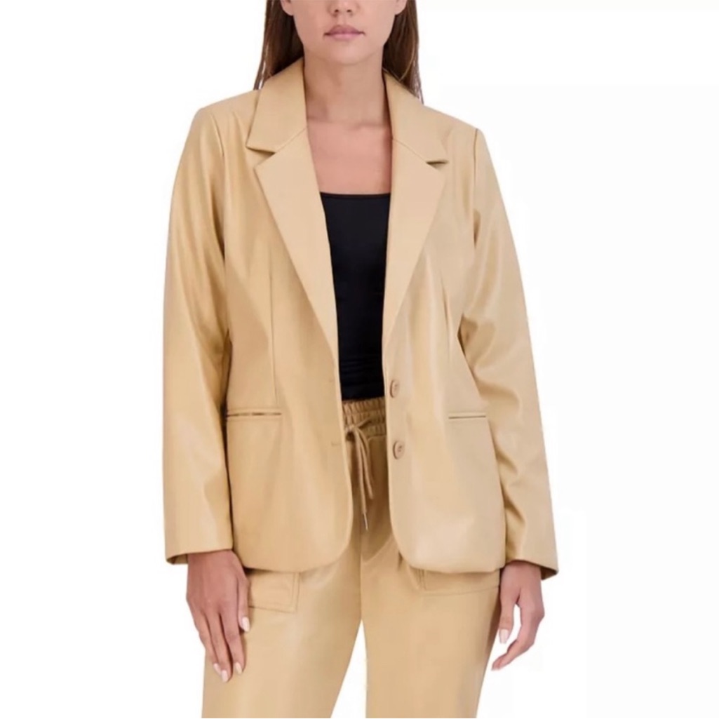 Nwt Bcbgeneration Faux Leather Boyfriend Blazer. Size Small